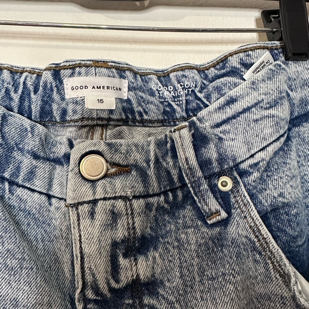 Good American Blue Acid Wash Denim